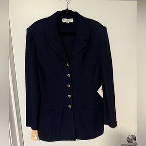 NWT vintage navy St John blazer size 16